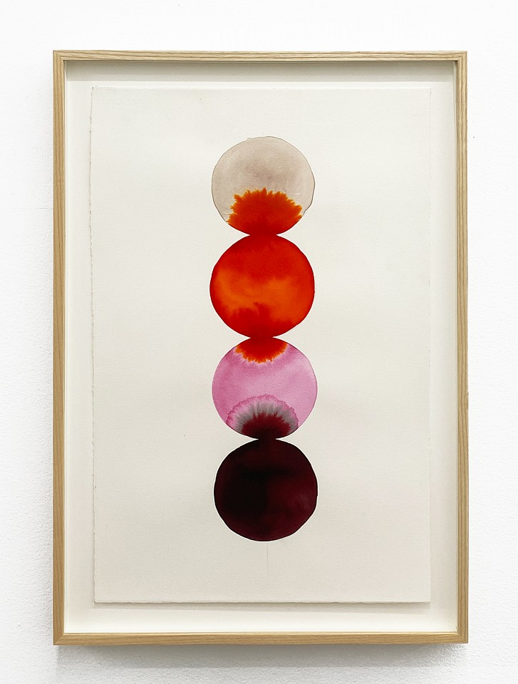 Lourdes Sanchez
4 circles in a line (orange, pink, browns), 2023
SANCH1013
ink, watercolor and pencil on paper, 21 x 13 1/2 inches / 24 x 16 1/2 inches framed
