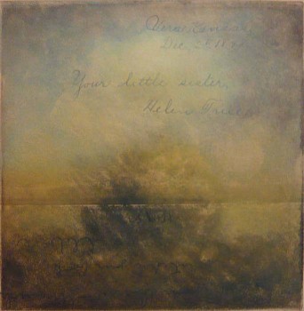 Carol Anthony -&nbsp;Ancient Page Love Letter, 2000 monoprint 22 x 15  in. paper / 6 x 6 in. image ANTH420