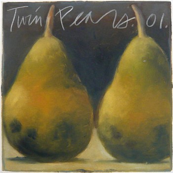 Carol Anthony -&nbsp;Pear Solitude Sandburg, 2001 monoprint 26 x 22 in. paper / 9 x 7in. image ANTH465