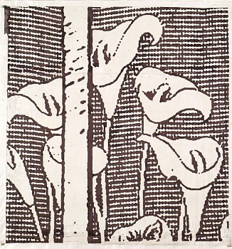 Work:&nbsp;Eugene Brodsky Lillies, 2009 ink on silk 35 x 32 inches46 x 45 inches framed BROD202