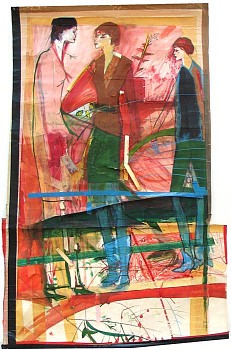 Susan Cianciolo - Run 6, 2005 mixed media on paper 44 x 25 inches
51 1/2 x 35 1/2 inches framed  FRAME IS $500 CIAN023