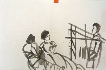 Susan Cianciolo - Untitled (women sitting), 2010 watercolor on paper 11 x 17 inches CIAN063
