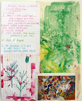 Susan Cianciolo - Cookbook (salad dressing), 2010 mixed media on paper 11 x 8 1/2 inches CIAN078