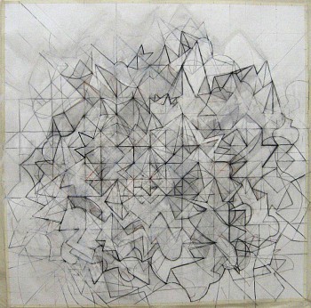 Work:&nbsp;Celia Gerard Khechara, 2007 charcoal, red chalk, casein on paper 40 x 40 inches GER002
