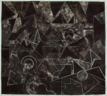 Work: Black Star, 2009-2010 mixed media on paper 66 x 78 inches framed GER025