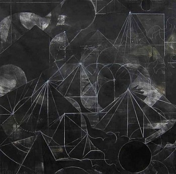 Work: Celia Gerard Acqua Alta, 2011 mixed media on paper 46 x 46 inches framed GER042