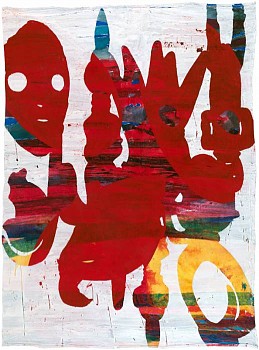 Work:&nbsp;Cult of the Persistent Absence, 2009 acrylic, tempera, and gesso on cloth 67 x 49 3/4 inches JOS124
