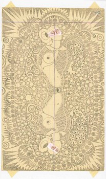 Roz Leibowitz (LA) -&nbsp;The Mask, 2001 graphite on vintage paper 12 x 7 inches/14.25 x 9.75 inches framed   LEIB016