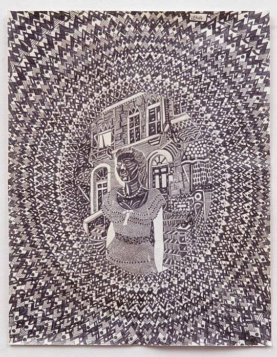Roz Leibowitz
Lena, 2006
LEIB039
pencil on vintage paper, 15 1/4 x 12 inches / 23 x 17 1/2  inches framed
