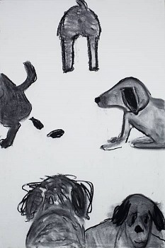 Work: The Poop, 2010 charcoal on paper 60 x 48 inches lyn431