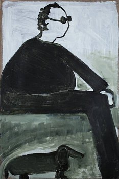 Work: The Thinker, 2010 oil on paper 60 x 48 inches lyn429