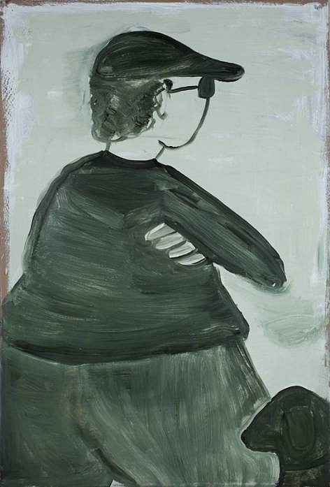 Kathryn Lynch
Man with Cap and Sunglasses and Dog, 2010
lyn428
oil on paper, 60 x 48 inches
