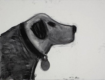 Work: Profile of a Real Dog, 2010 charcoal on paper 22 x 30 inches unframed lyn440