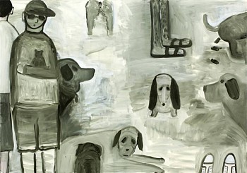 Work: Dogs, 2011 oil on canvas 96 x 120 inches lyn491