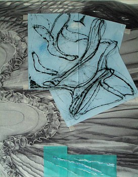 Work:&nbsp;Stephen Posen To Fez 2, 2007 charcoal, graphite, pastel on Ingres Fabriano afixed to inkjet prints on gator board 39.5 x 29.5 inches POS002