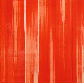 Karen J. Revis -&nbsp;Tomato Red 2, 2011 silkscreen monoprint 26 x 26 inches paper / 20 x 20 inches image REV236