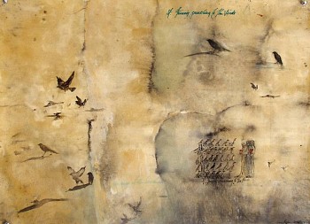 Work: St Francis Preaching to the Birds, 2006 beeswax, casein and ink on paper 30 x 22 inches ROSEN115