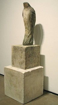 Work: Owl Girl, 2007 provencal limestone, casein, and sumi ink 38 x 10 x 10 inches ROSEN127