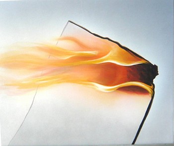 Robert Schmid -&nbsp;Fire, 2006 acrylic on paper 14 x 15.5 inches SCHM143