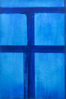 Tad Wiley -&nbsp;Fensterblau, 2010 enamel on wood 36 x 24 inches Wile008