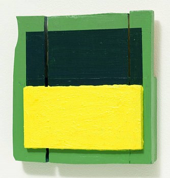 Work: Untitled, Yellow Sand, 2011 oil on wood 10 x 9 1/2 x 2 inches ZIM231