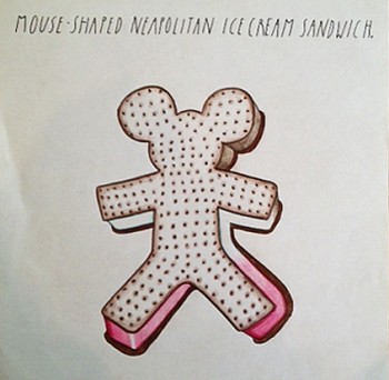 Eric Lebofsky (LA) -&nbsp;Mouse - Shaped Neapolitan Ice Cream Sandwich, 2005 ink, colored pencil on paper 12.5 x 12.5  inches LEB079
