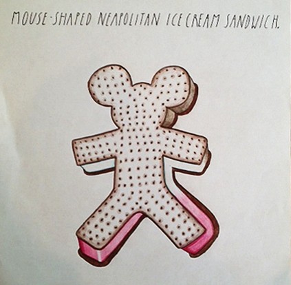 Eric Lebofsky (LA)
Mouse - Shaped Neapolitan Ice Cream Sandwich, 2005
LEB079
ink, colored pencil on paper, 12.5 x 12.5  inches