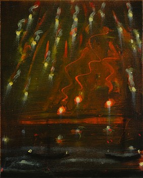Kathryn Lynch (LA) - Fireworks 3, 2013 oil on canvas 10 x 8 inches lyn520