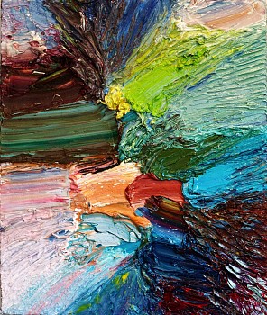 Natasha Zupan -&nbsp;Color Alchemy #60, 2014 mixed media on wood 21 x 18 inches ZUP019