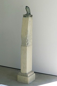 Jane Rosen (LA) -&nbsp;Last Skyscraper, 2012 kiln cast glass, pigmented limestone, and marble 65 x 14 x 24 inches ROSEN245