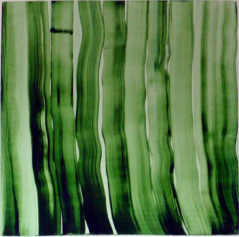 Karen J. Revis -&nbsp;Green 6, 2012 silkscreen monoprint 26 x 26 inch paper, 20 x 20 inch image REV281
