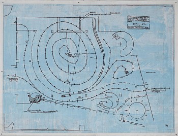 Work:&nbsp;Mollino's Spiral, 2014 ink on silk mounted on paper 64 x 84 inches / 66 x 86 inches framed BROD278