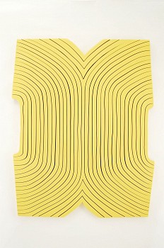 Work: Andrew Zimmerman (LA) 902 Liquid Yellow, 2014 wood panel with urethane paint 48 x 37 x 1 3/4 inches ZIM324