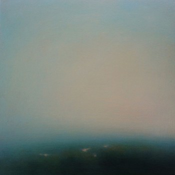 Michael Abrams (LA) -&nbsp;Deerfield Oxbow, 2014 oil on panel 18 x 18 inches ABR365