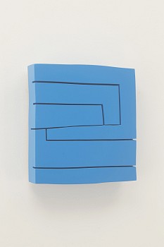 Work:&nbsp;Blue Sky, 2015 lacquer on panel 10 x 9 1/2 inches ZIM350