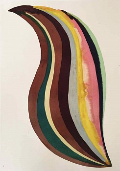 Work:&nbsp;Merengue 3, 2015 ink on silk 21 x 14 inch image/30 x 22 inch paper SANCH423