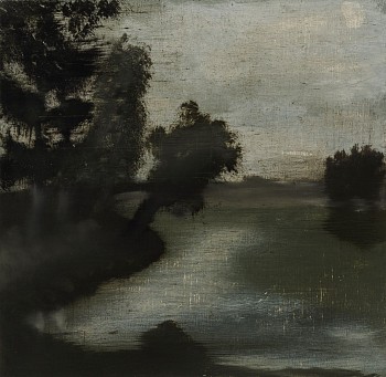 Work:&nbsp;Edge, 2015 oil on panel 11.25 x 11.5 inches/12.5 x 12.75 inches framed BJE042