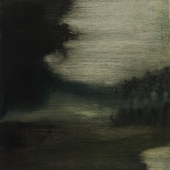 Work:&nbsp;Quiet Bay, 2015 oil on panel 11.75 x 11.75 inches/12.75 x 12.75 inches framed BJE049