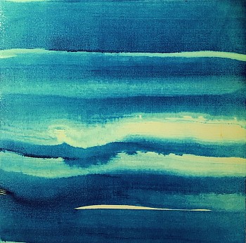 Karen J. Revis -&nbsp;Indigo 2, 2015 silkscreen monoprint 20 x 20 inch image / 26 x 26 inch paper REV329