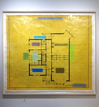 Work:&nbsp;Side by Side, 2014 ink on silk mounted on paper 61.25 x 68 inches BROD274