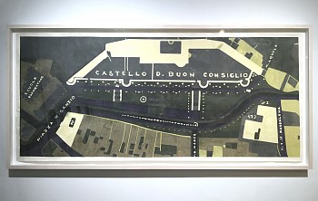 Work:&nbsp;Another Libera (Blue), 2014 ink on silk mounted on paper 35.5 x 79 inches / 37.5 x 81.5 inches framed BROD277