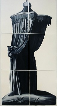 Work: Shelley Reed Cabana (after Urbani and Tiepolo), 2016 oil on paper 90 x 45 inches REE140