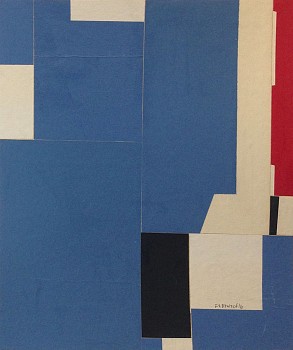 Cecil Touchon - fs3747ct16, 2016 collage and mixed media on paper 17.5 x 15 inch paper / 11 x 9 inch image TOUCH2229