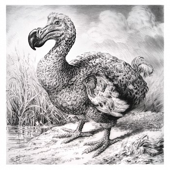 Work:&nbsp;Dodo, 2016 charcoal on vellum 36 x 36 inches shaef045