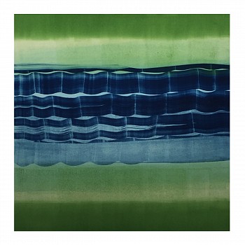 Karen J. Revis -&nbsp;Velvet Fountain, 2017 monoprint 20 x 20 inch image / 30 x 29.5 inch paper REV354