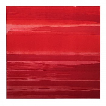 Karen J. Revis -&nbsp;Red Pink Slip, 2017 monoprint 20 x 20 inch image / 30 x 29.5 inch paper REV353