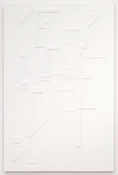 Work: Agnes Barley Untitled Relief 3, 2016 acrylic and cut wood on panel 72 x 48 inches BARL312