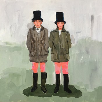 Work:&nbsp;Suzy Spence Pink Pants, 2017 acrylic on paper mounted on panel 12 x 12 inches SPENC036