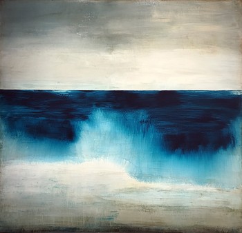 Work:&nbsp;Shawn Dulaney Upper Air, 2017 handmade paint on Venetian plaster on linen over panel 54 x 56 inches DULAN997