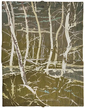 Work:&nbsp;Maysey Craddock Dreaming Underwater, 2017 gouache and thread on found paper 49 x 38 inches/54.75 x 43.5 inches framed CRADD048